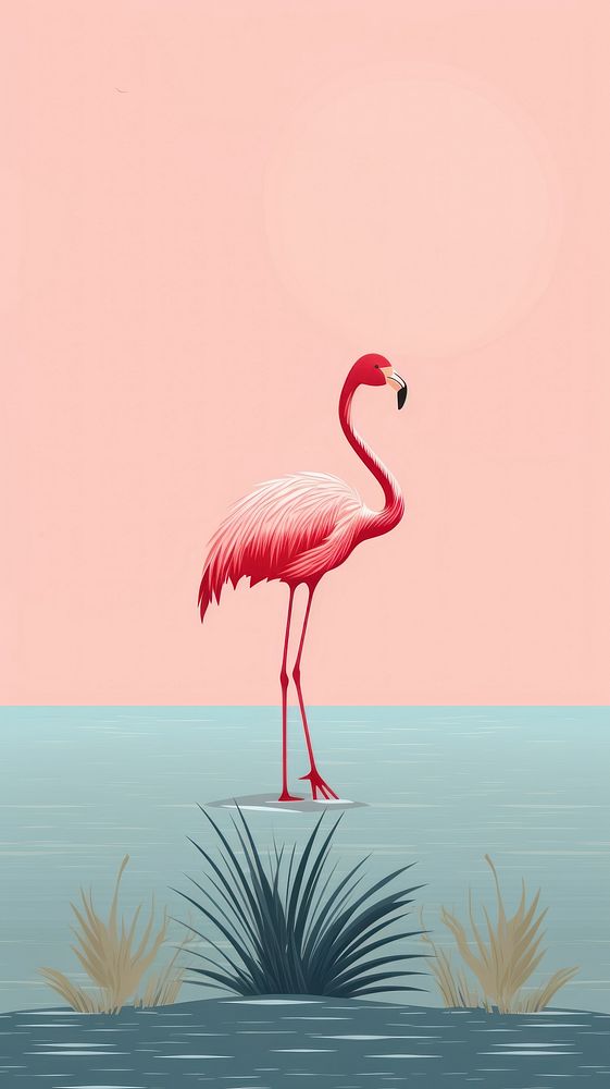 Cross stitch wind flamingo nature animal bird.