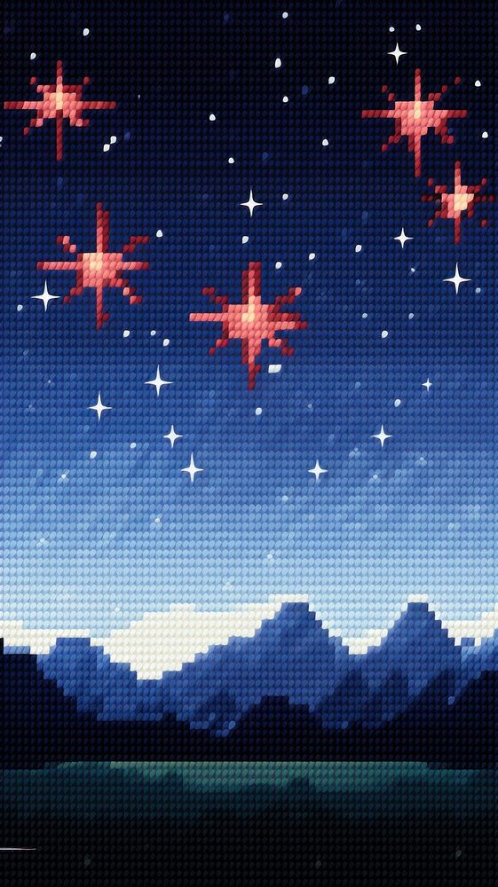 Cross stitch night sky outdoors nature star.