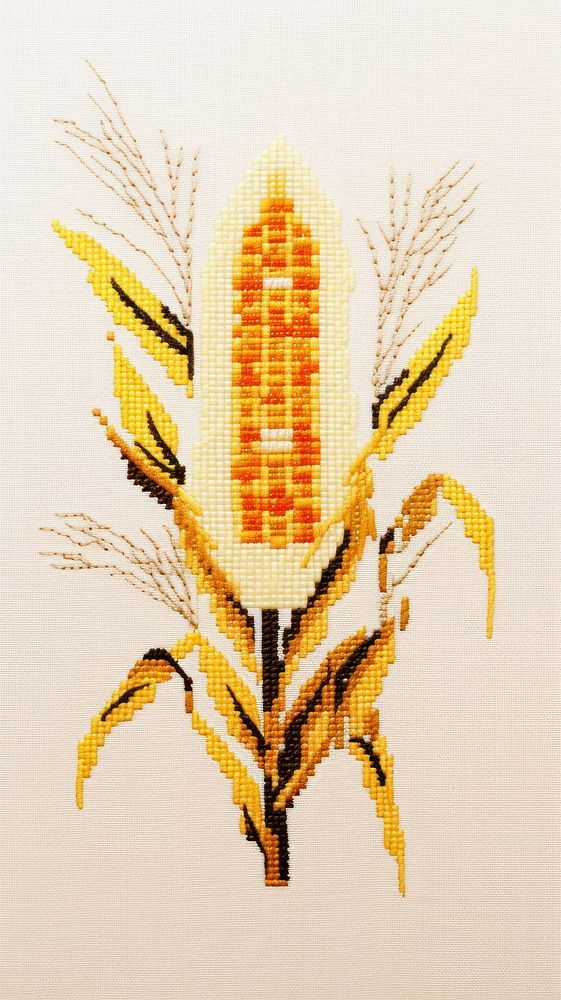 Cross stitch corn desert embroidery pattern plant.