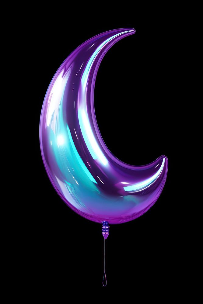 Moon crescent shape balloon violet nature night.