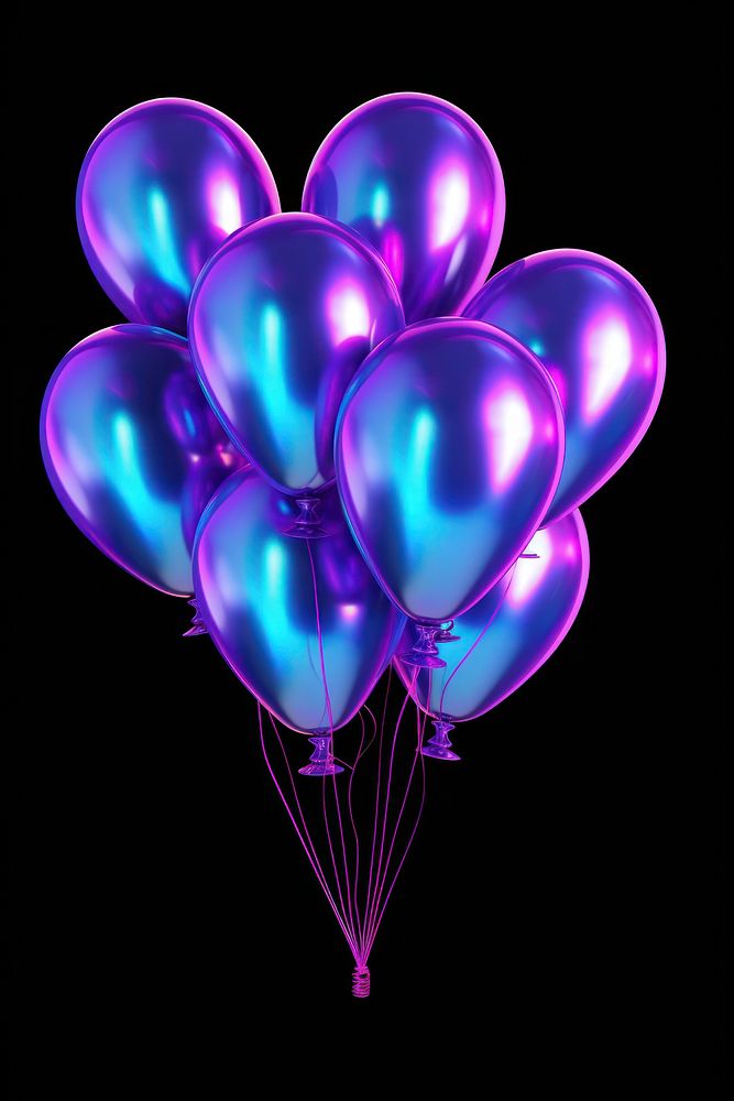 Balloons purple violet illuminated.