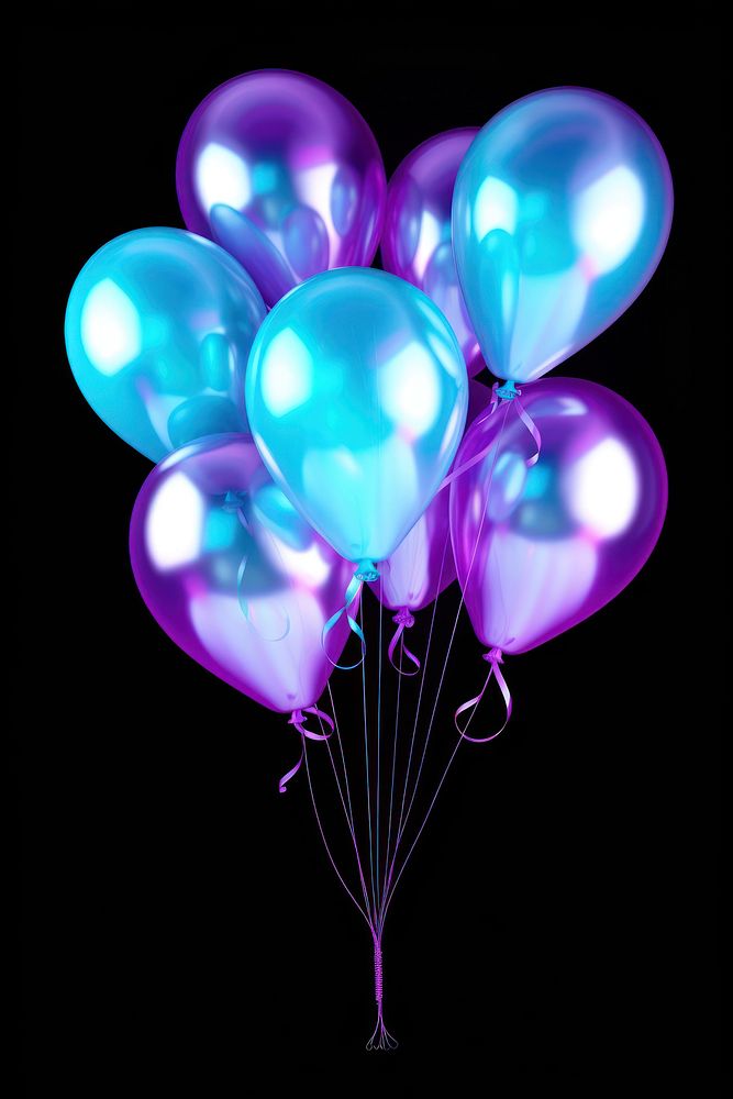 Balloons violet light illuminated.