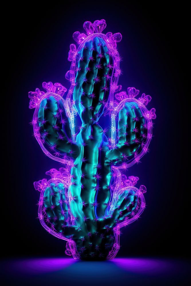 Cactus purple light plant.