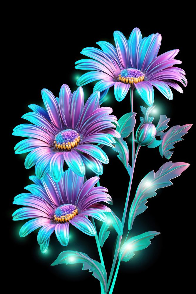 Daisy flowers pattern violet plant.