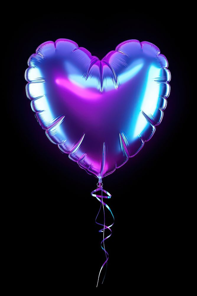 Heart shape balloon light purple neon.