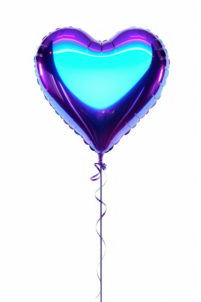 Heart shape balloon violet white background illuminated.