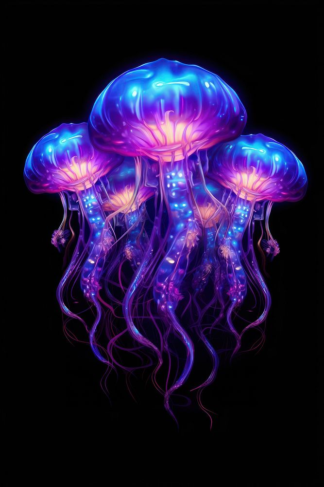 Jellyfish invertebrate translucent illuminated.