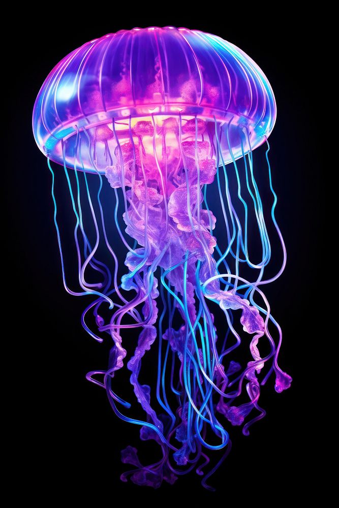 Jellyfish invertebrate transparent illuminated.