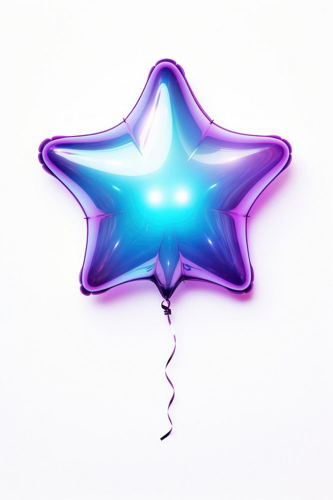 Star shape balloon purple violet light.
