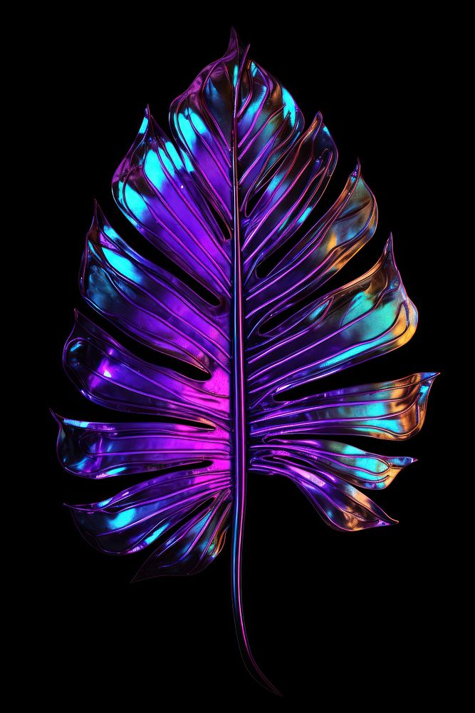 Tropical leaf pattern purple violet.