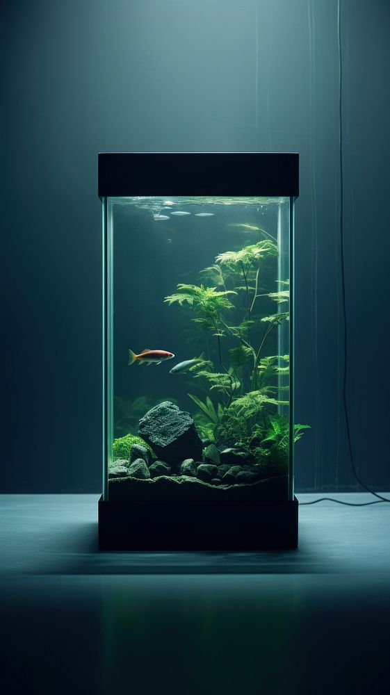 View in aquarium fish transparent underwater.