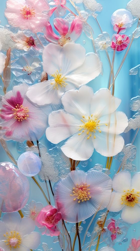 Wallflowers glass fusing art backgrounds blossom nature.