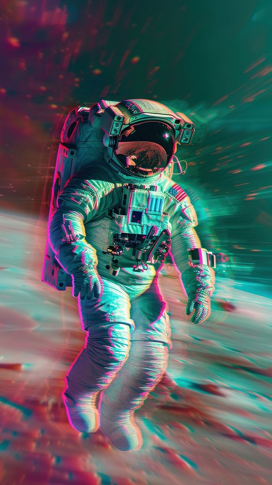 Space astronaut illuminated futuristic.