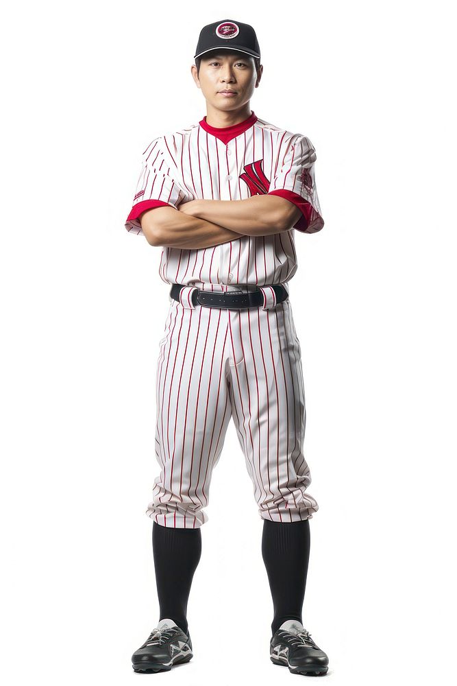 Photo of asian baseball player athlete costume sports.