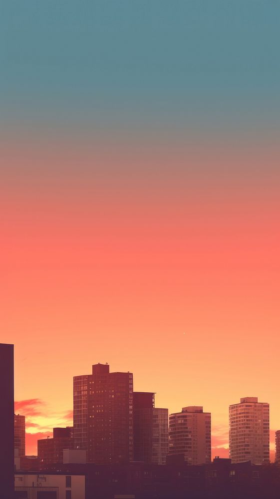 Buildings on sunset sky architecture cityscape.