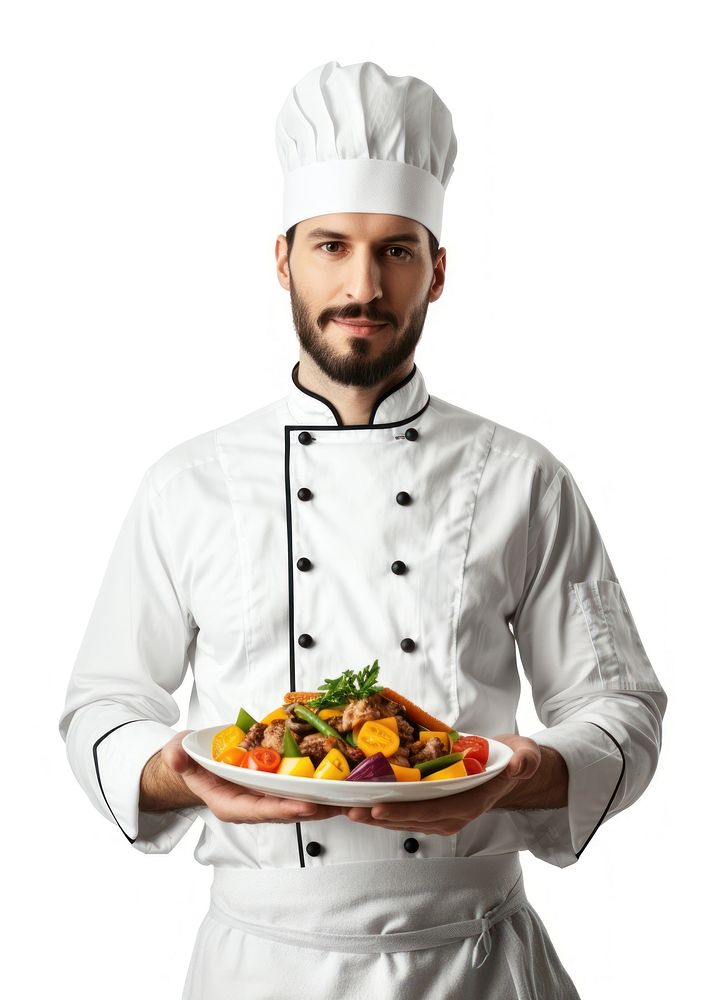 Photo of chef holding adult food.