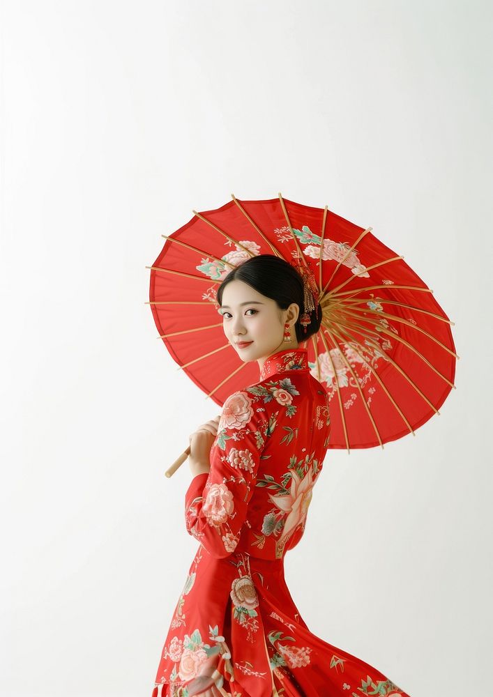 Photo of chinese woman fashion kimono dress.