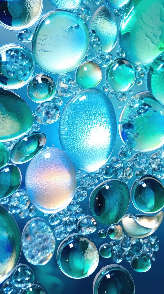 Bubbles glass fusing art backgrounds turquoise pattern.