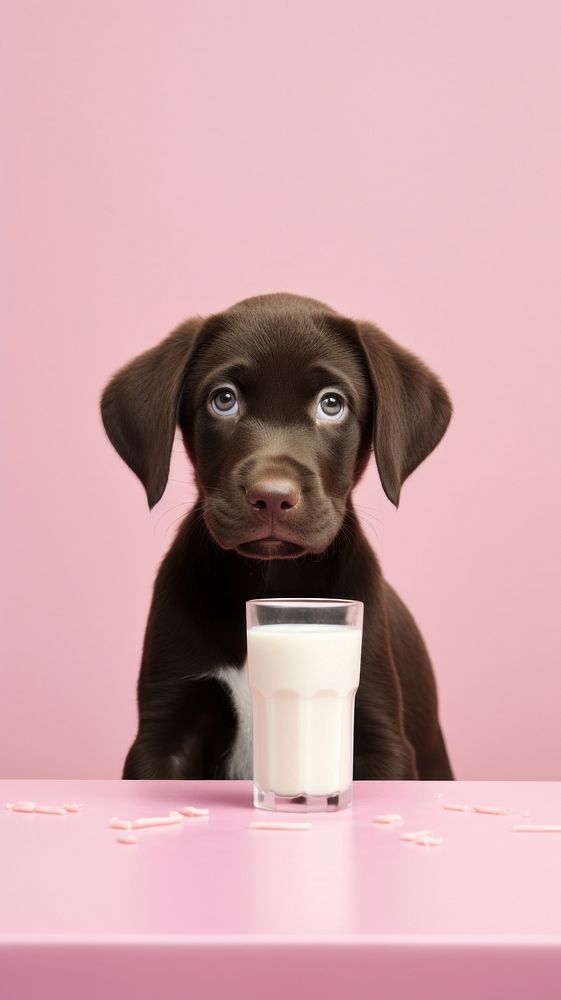 Dog drink milk mammal animal puppy.