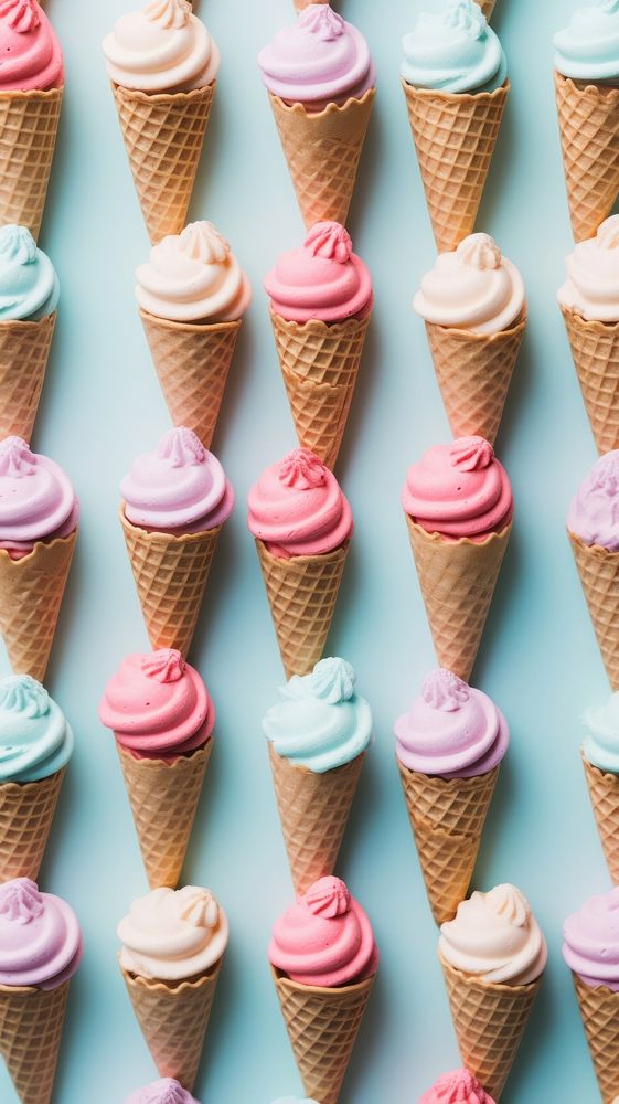 Ice cream cones backgrounds dessert food.