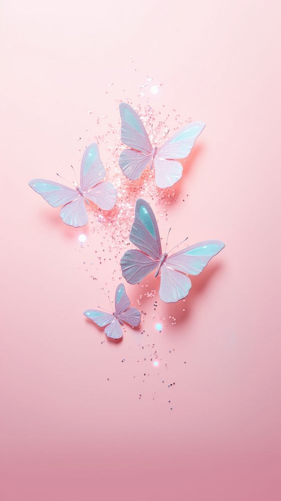Pastel hologram with butterflys petal fragility wildlife.