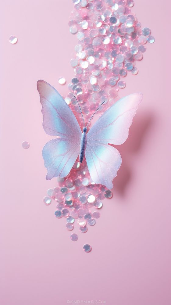 Pastel hologram with butterflys accessories chandelier fragility.