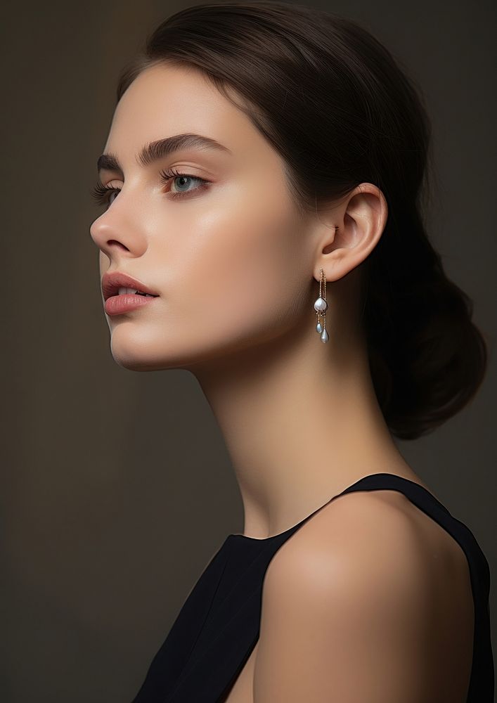 Earring accessories photography portrait.