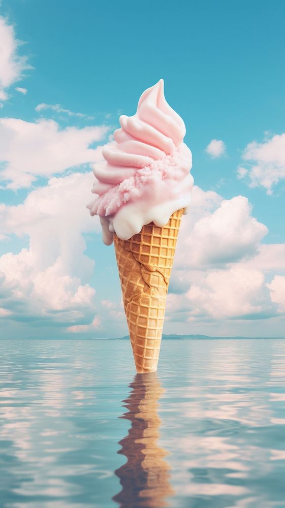 Photography ice cream cone dessert cloud food.