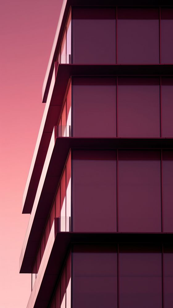 Photography of office building architecture maroon light.