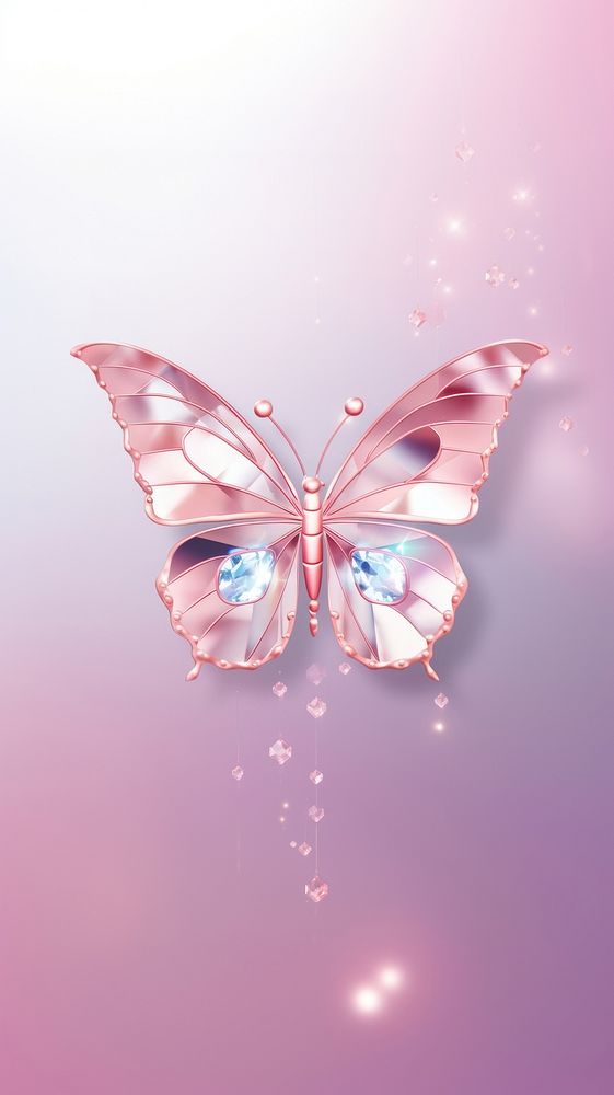 Rose gold pink butterfly jewerly outdoors animal nature.