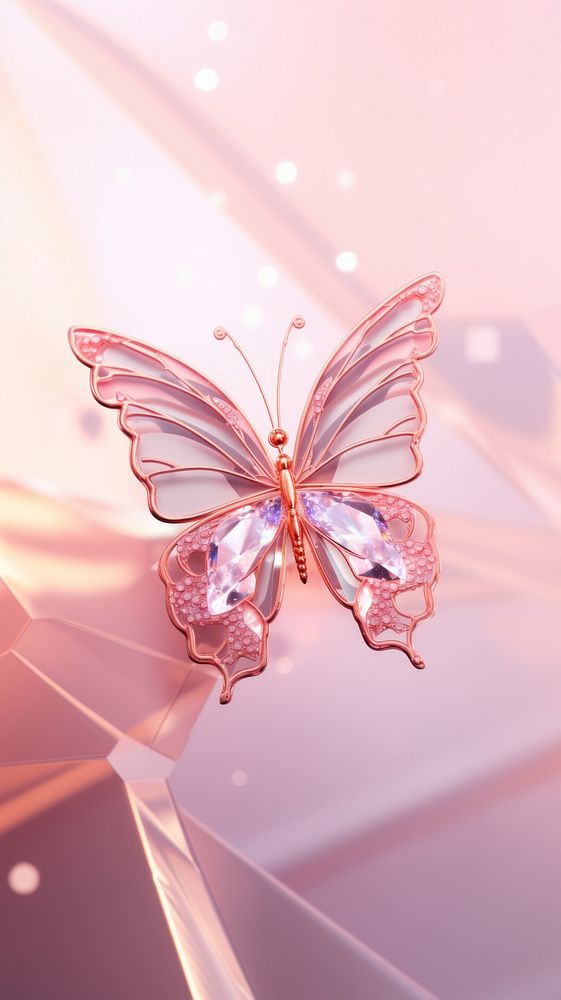 Rose gold pink butterfly jewerly accessories fragility accessory.