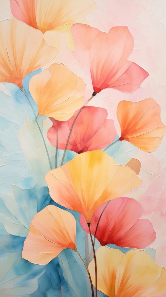 Tropical flowers abstract painting petal.