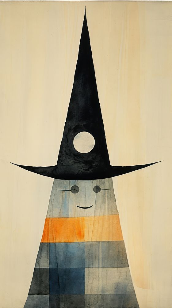 Witch hat painting shape art.