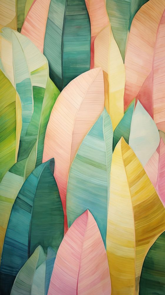 Banana leaves abstract painting texture.