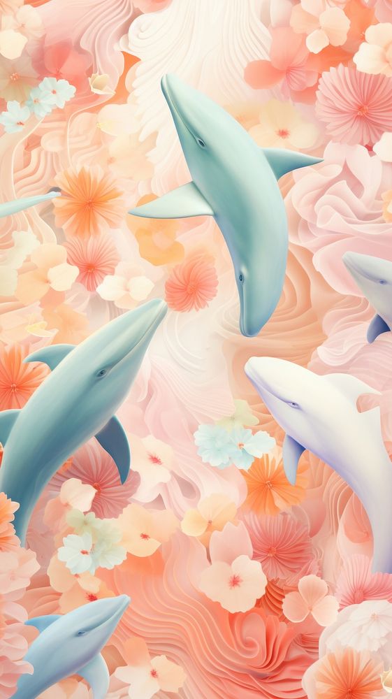 Dolphin cute pattern outdoors animal petal.