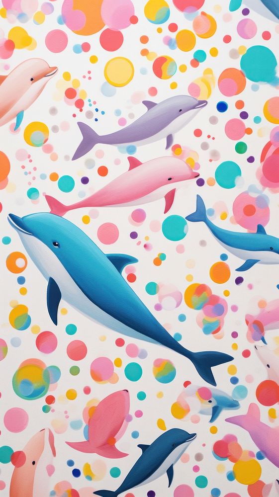 Dolphin cute pattern palette backgrounds creativity.