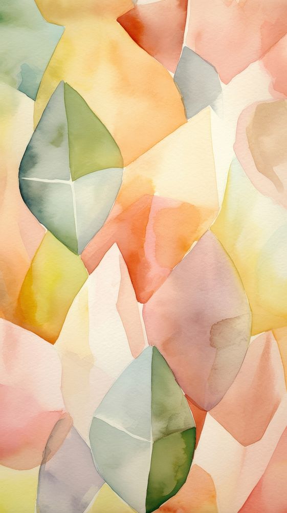 Gemstones abstract painting leaf.