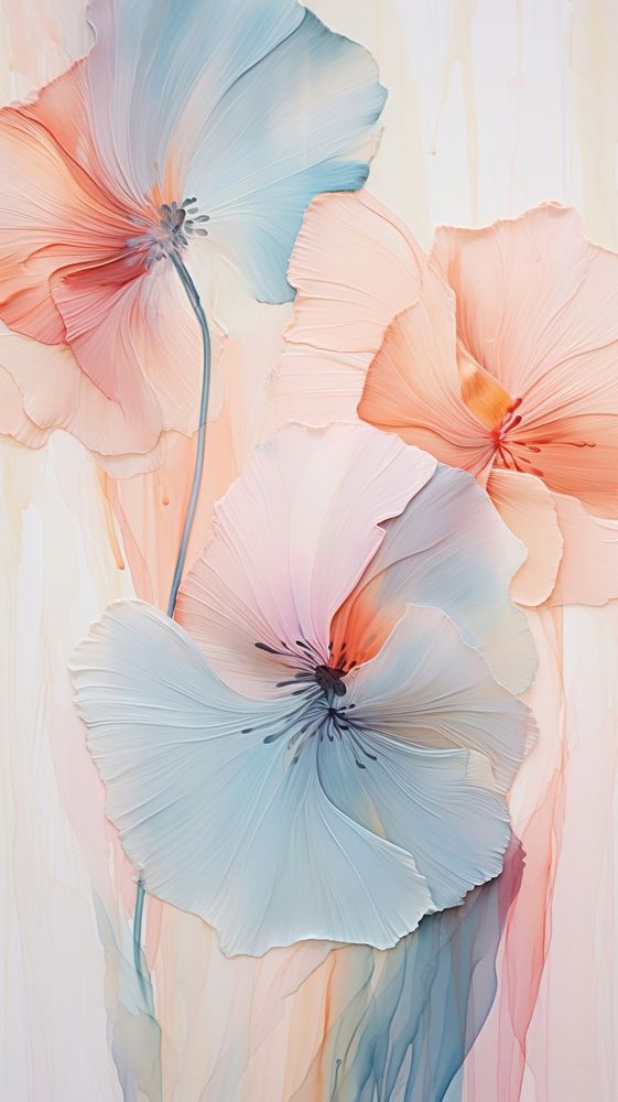 Pastel flowers abstract painting petal.