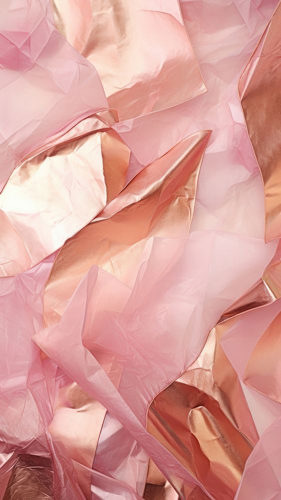 Rose gold foil abstract paper petal.