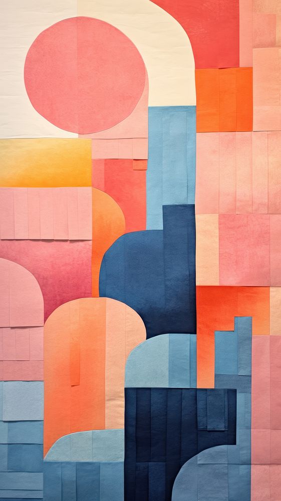 Sunrise city abstract painting pattern.