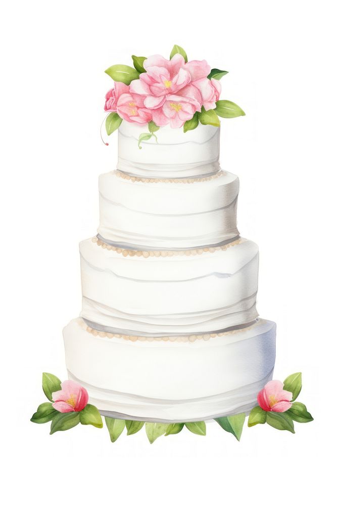 A wedding cake dessert food white background.