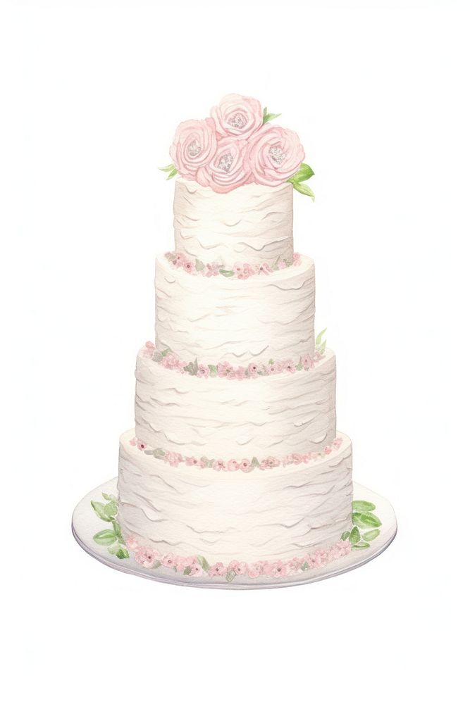 A wedding cake dessert food white background.