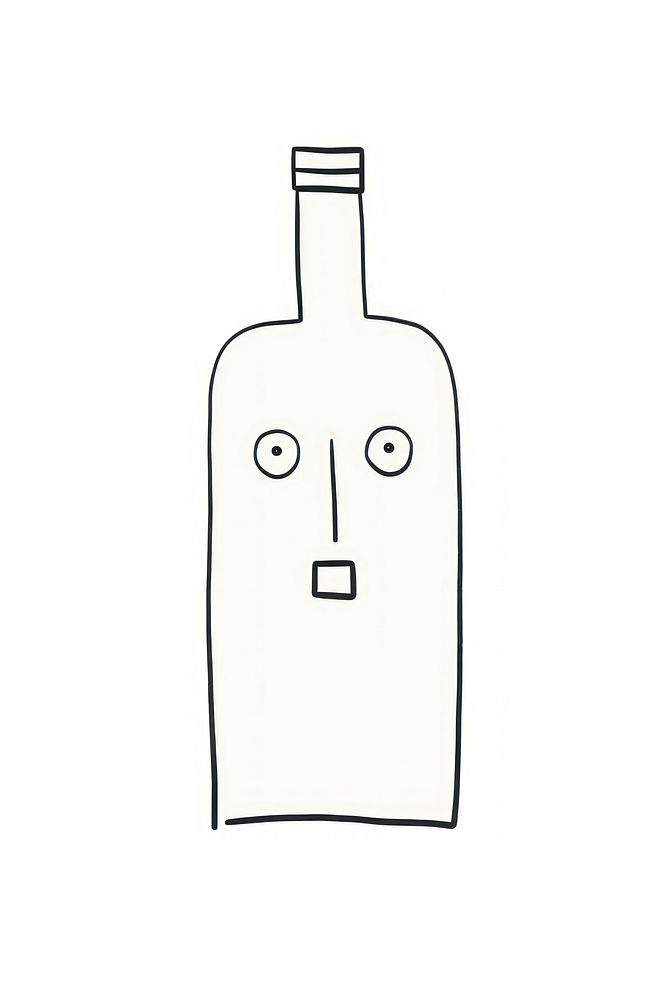 Minimal illustration of a whisky bottle drawing sketch line.