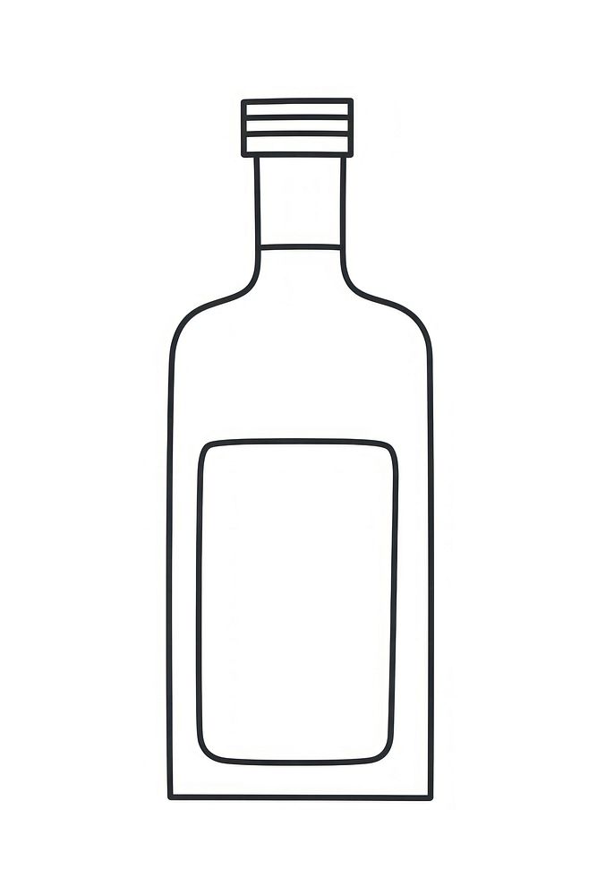 Minimal illustration of a whisky bottle drawing glass drink.