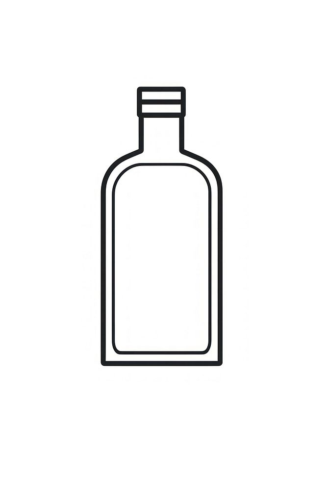 Minimal illustration of a whisky bottle glass black white background.