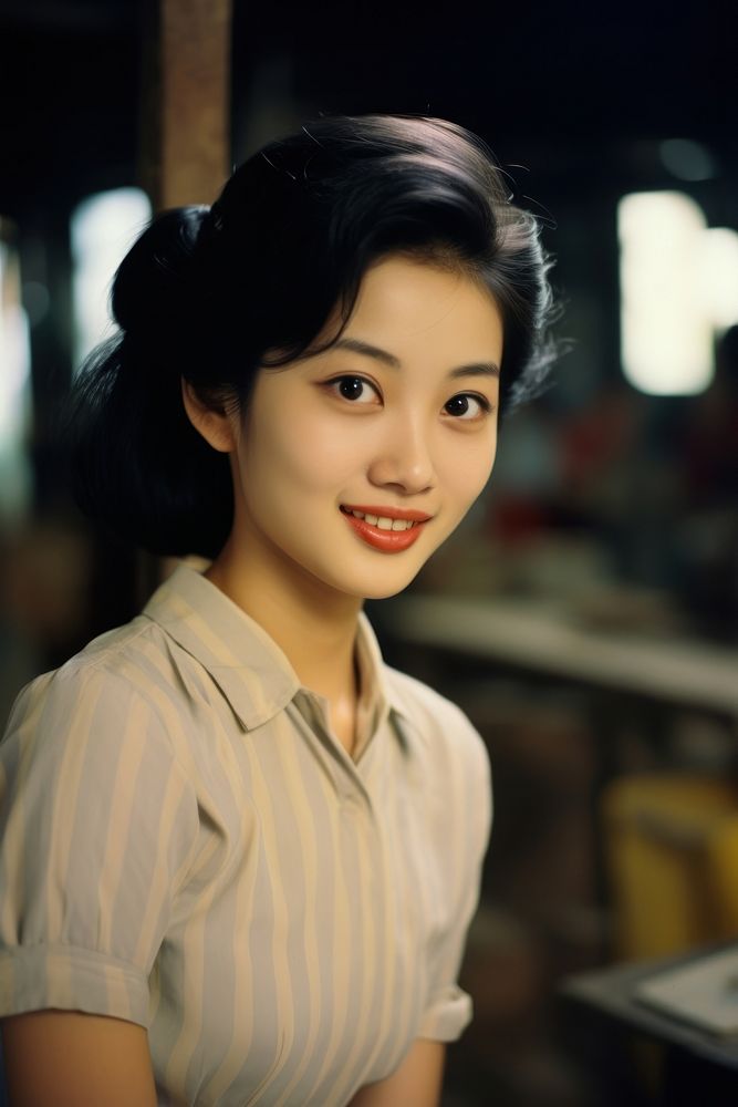 Hongkong girl portrait adult smile.