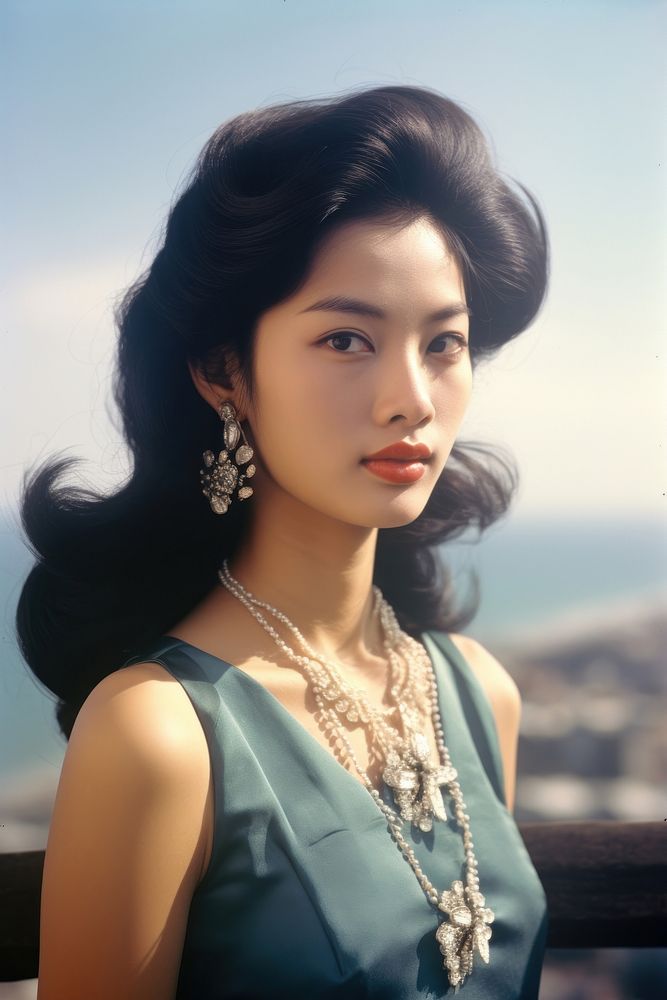 Hongkong girl portrait necklace jewelry.