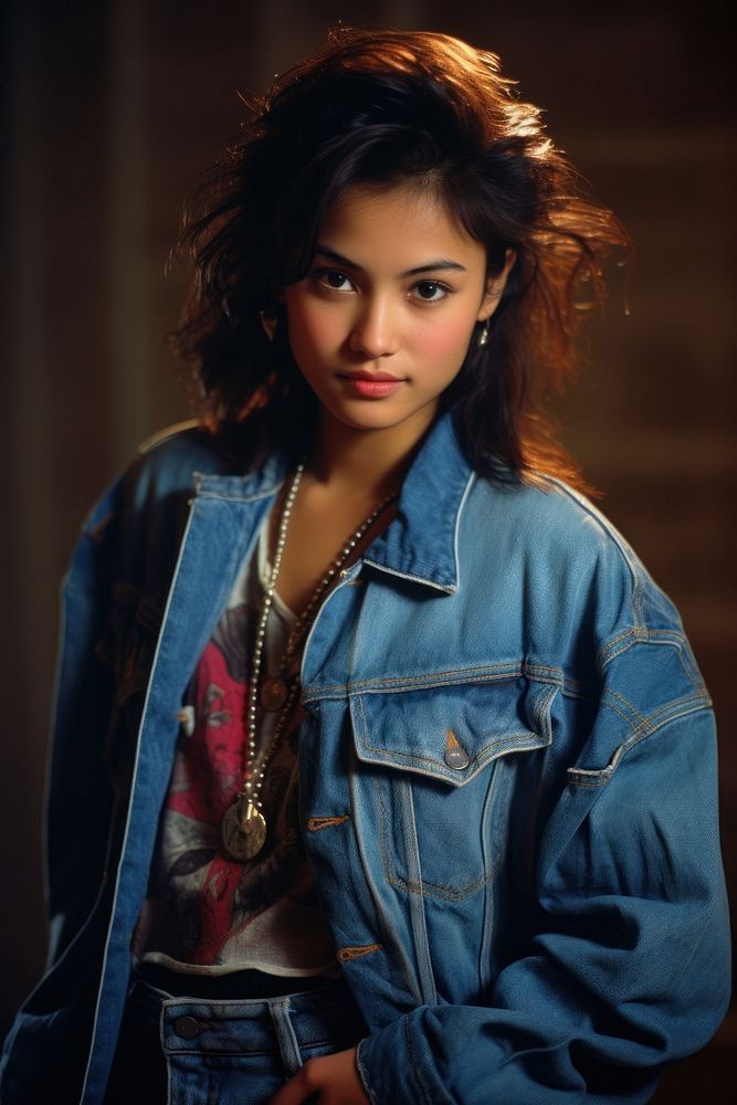 Thai-American female portrait jacket denim.