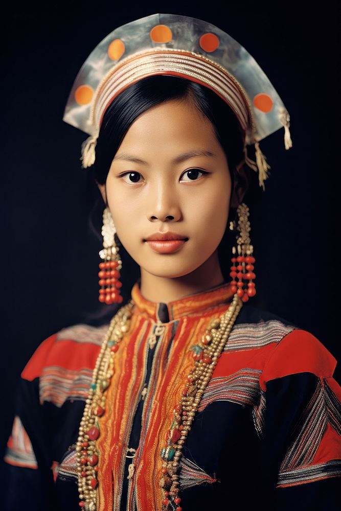 Thai female necklace portrait jewelry.