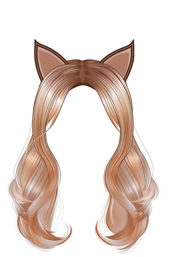 Blonde hairband ear cat hairstyle white background chandelier.